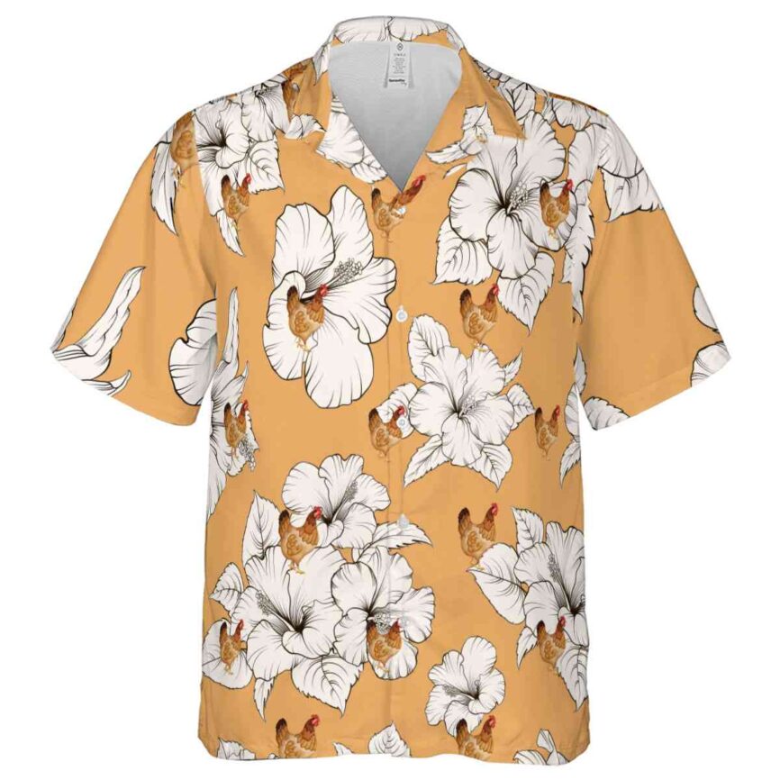 Chicken Hibiscus Flower Hawaiian Shirt Fashion forward