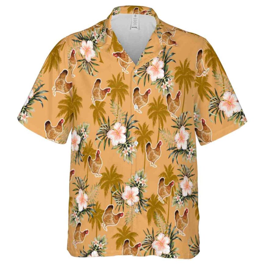 Chicken Hibiscus Palm Hawaiian Shirt Fashion forward