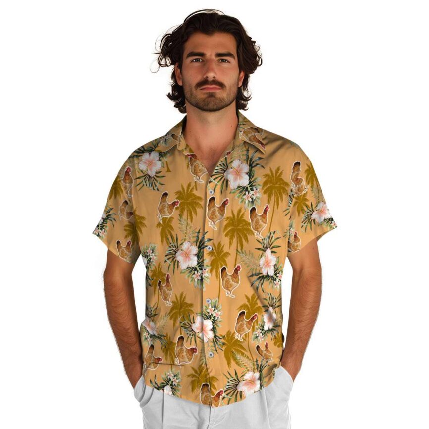 Chicken Hibiscus Palm Hawaiian Shirt New Arrival