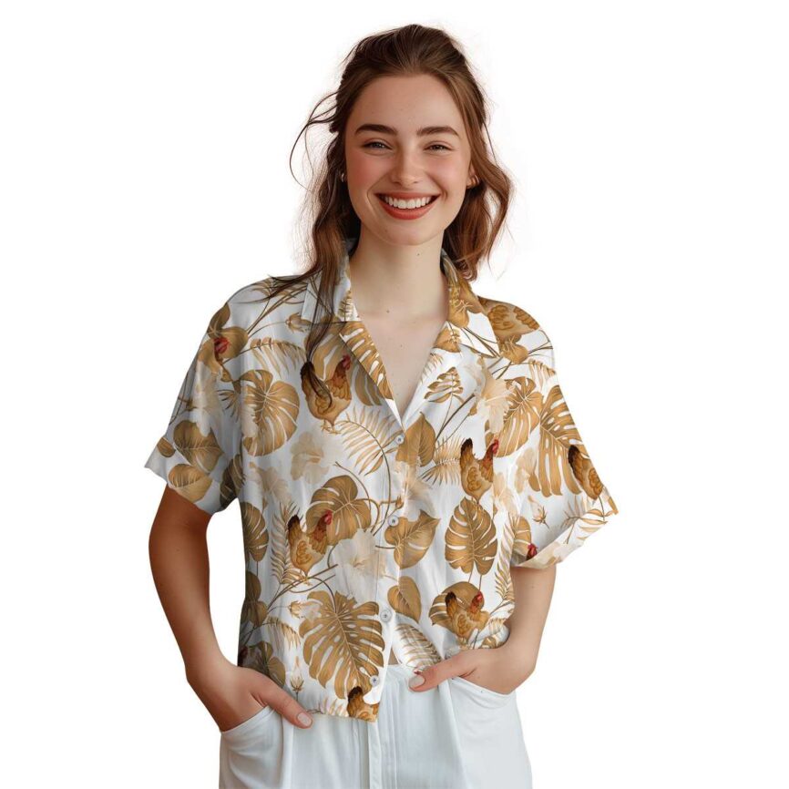 Chicken Leaf Pattern Hawaiian Shirt Top rated