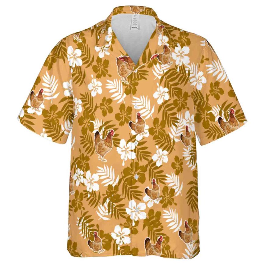 Chicken Leafy Hibiscus Hawaiian Shirt Fashion forward