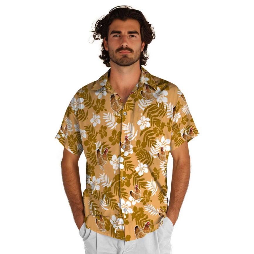 Chicken Leafy Hibiscus Hawaiian Shirt New Arrival