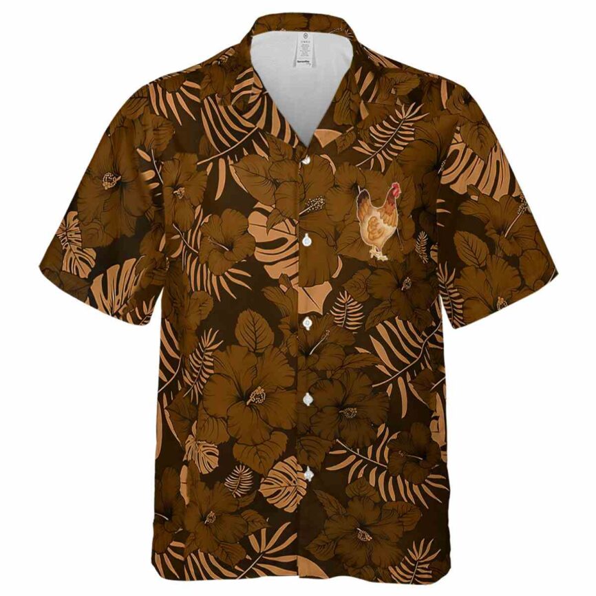 Chicken Monochrome Floral Hawaiian Shirt Fashion forward