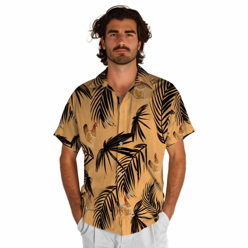 Chicken Monochrome Palm Hawaiian Shirt New Arrival