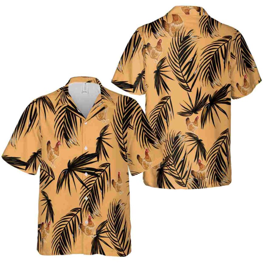 Chicken Monochrome Palm Hawaiian Shirt Premium grade