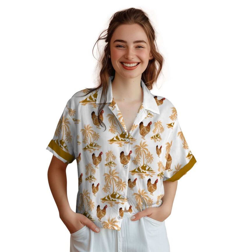 Chicken Palm Island Graphic Hawaiian Shirt Top rated