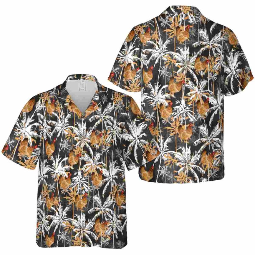 Chicken Palm Themed Hawaiian Shirt Premium grade