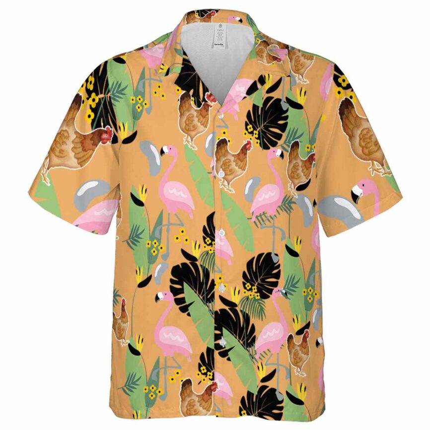 Chicken Pink Flamingo Hawaiian Shirt Fashion forward