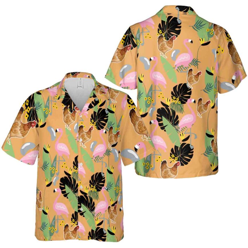 Chicken Pink Flamingo Hawaiian Shirt Premium grade