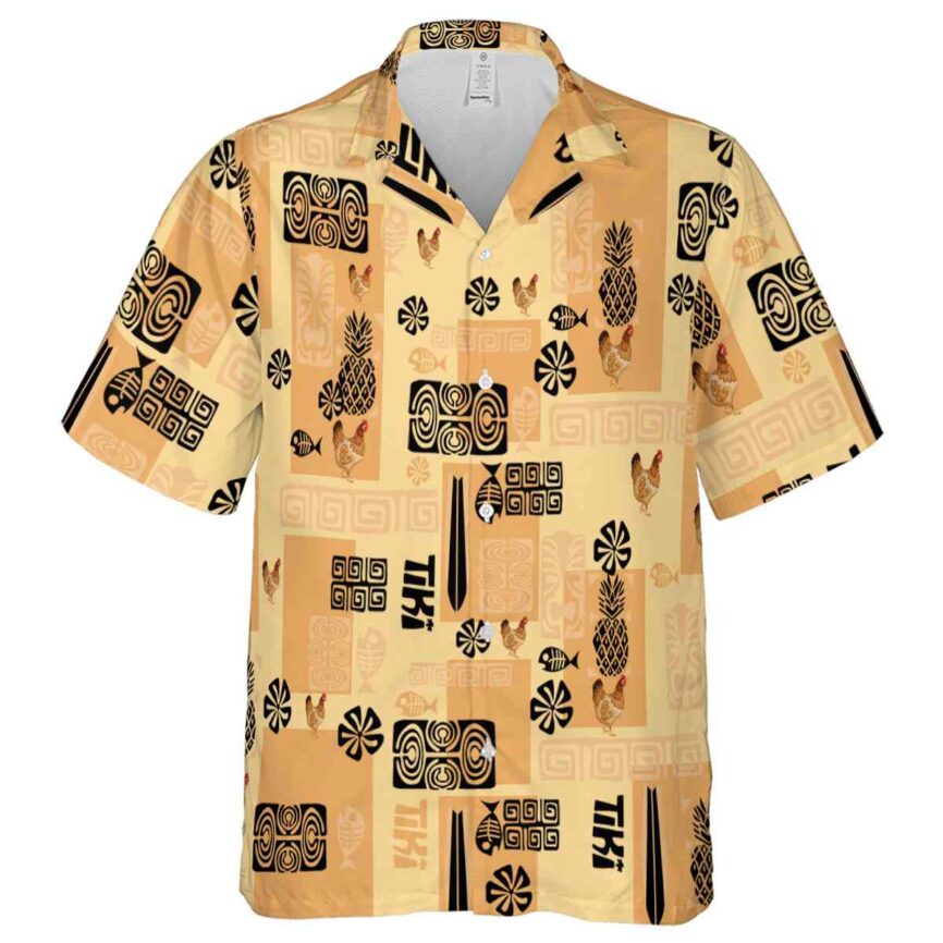 Chicken Tiki Motifs Hawaiian Shirt Fashion forward