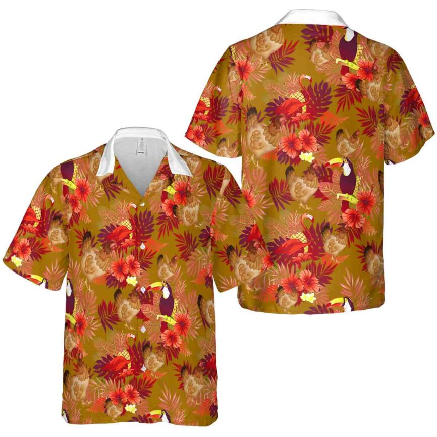 Chicken Tropical Bird Hawaiian Shirt Premium grade