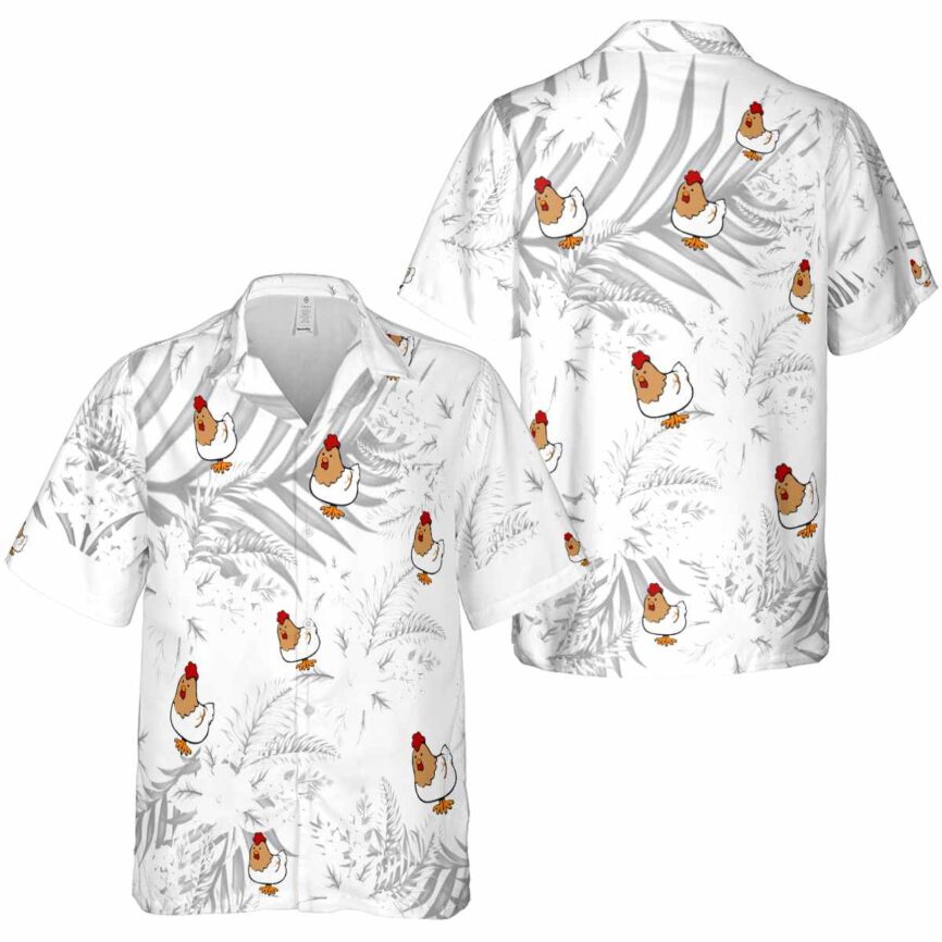 Chicken Tropical Blossom Hawaiian Shirt Premium grade