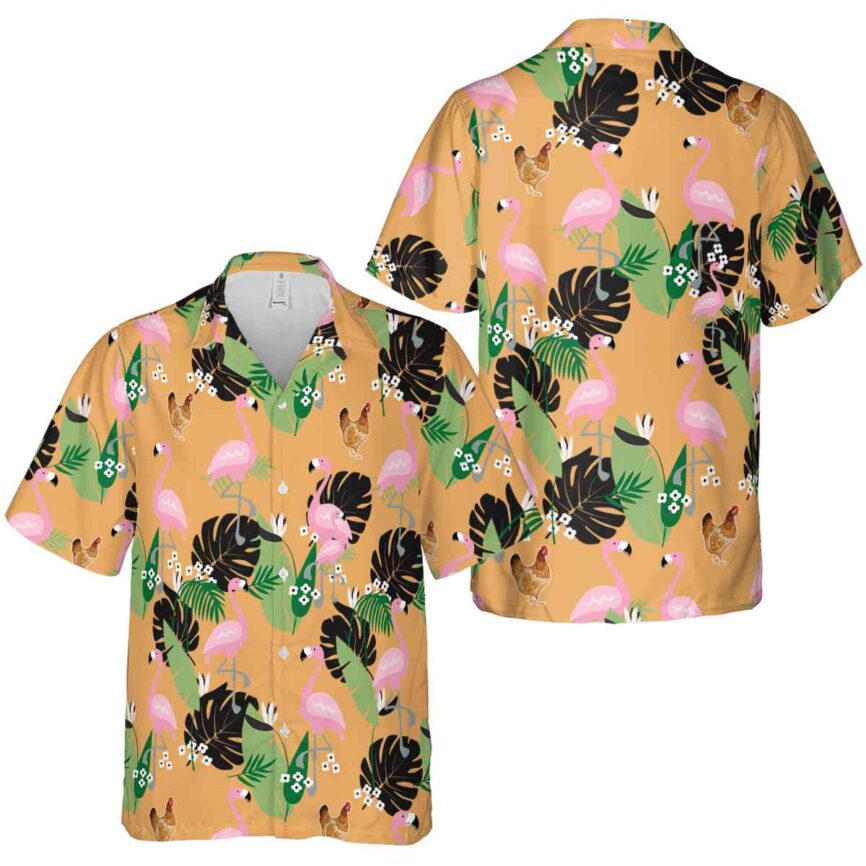 Chicken Tropical Flamingo Hawaiian Shirt Premium grade