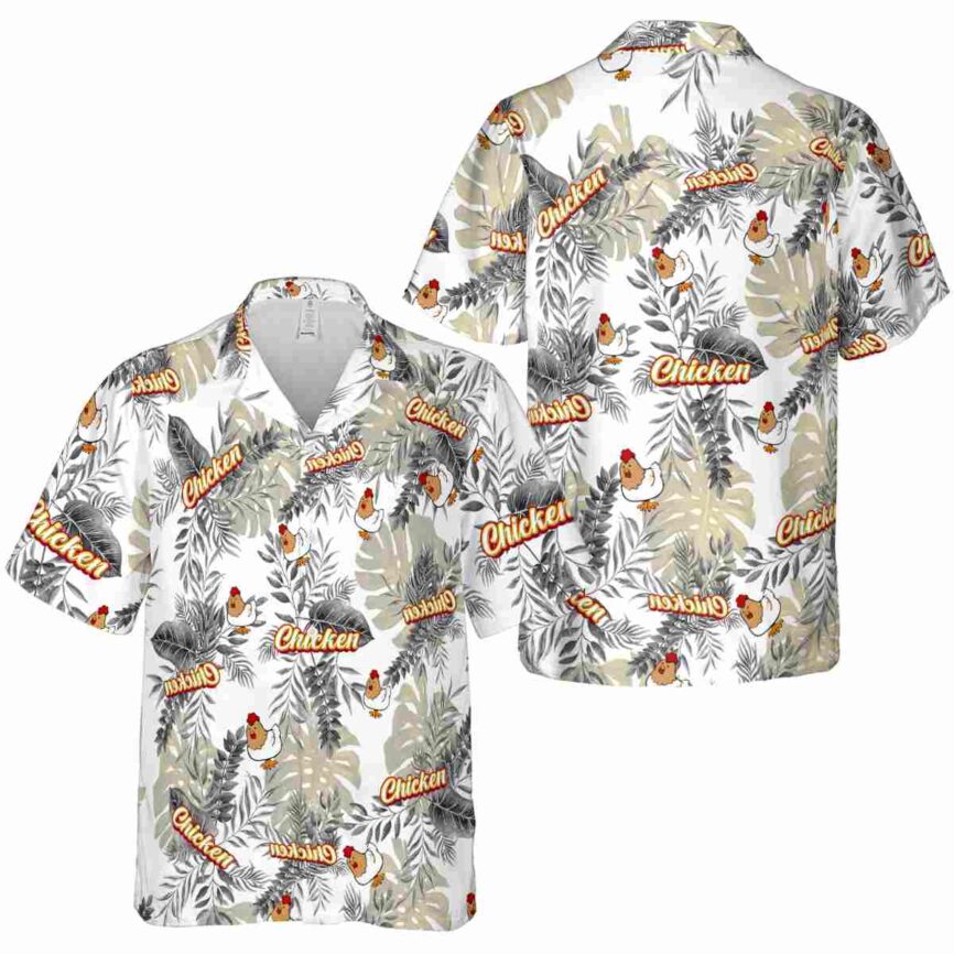 Chicken Tropical Fronds Hawaiian Shirt Premium grade