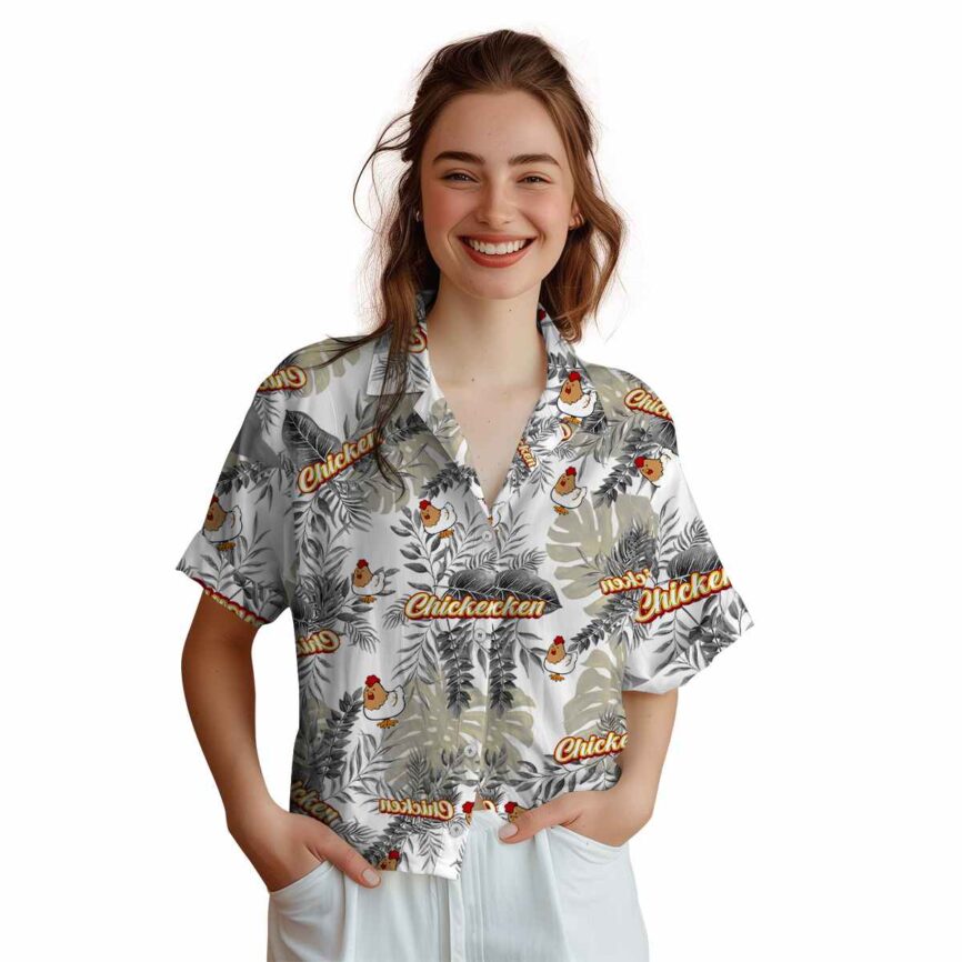 Chicken Tropical Fronds Hawaiian Shirt Top rated