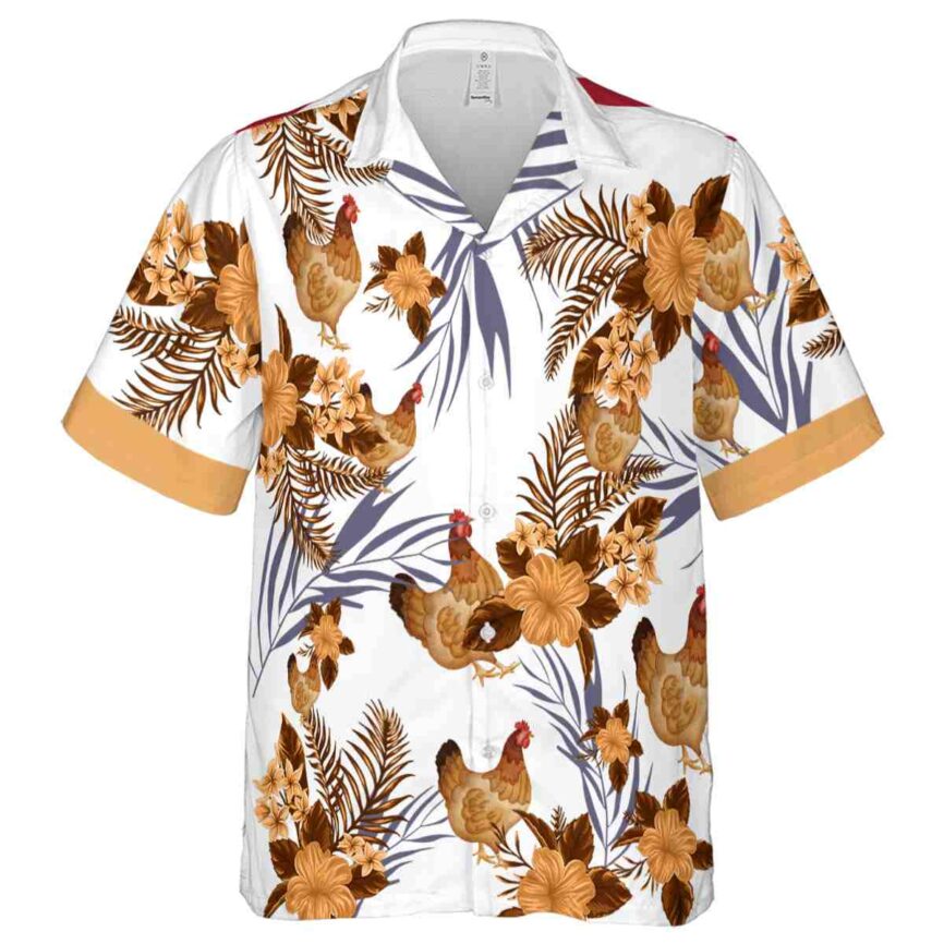 Chicken US Flag Floral Hawaiian Shirt Fashion forward