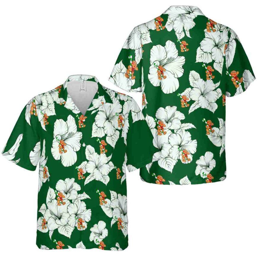 Christmas Hibiscus Flower Hawaiian Shirt Premium grade