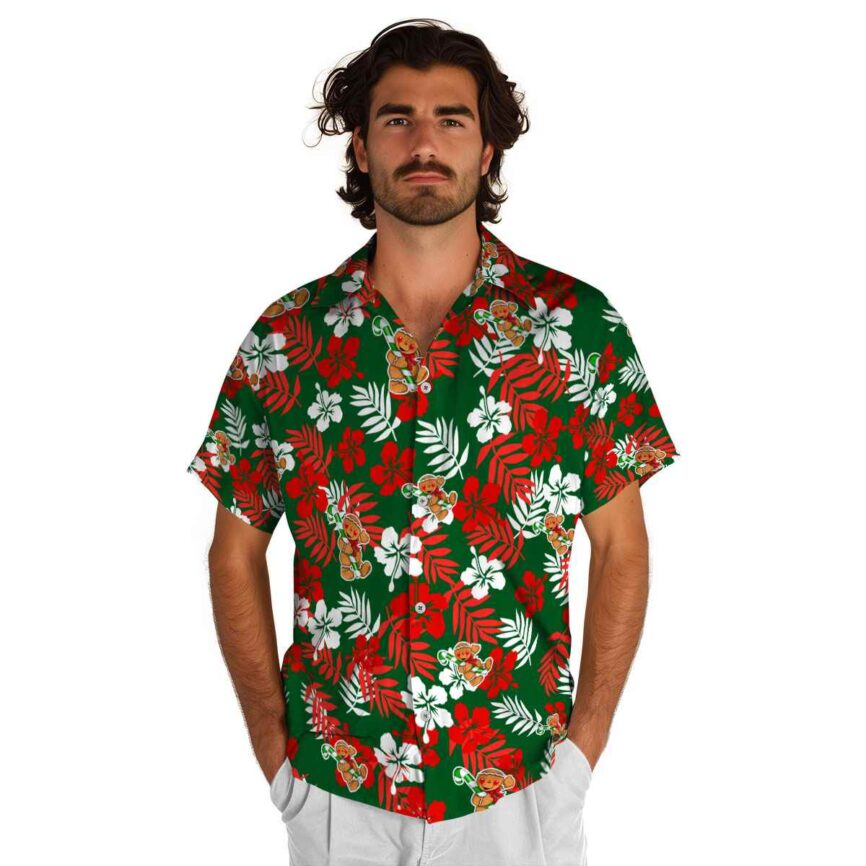 Christmas Leafy Hibiscus Hawaiian Shirt New Arrival