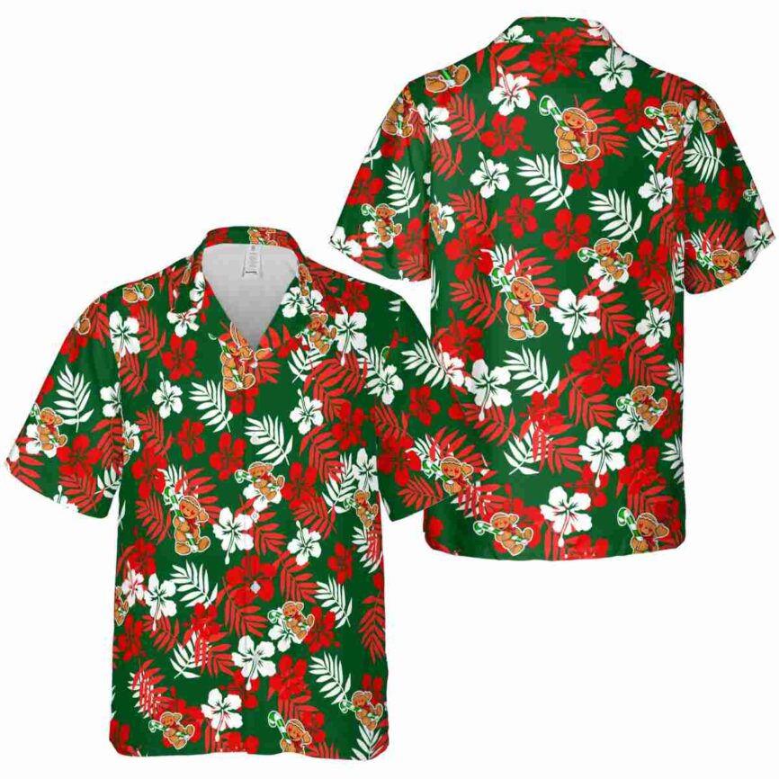 Christmas Leafy Hibiscus Hawaiian Shirt Premium grade