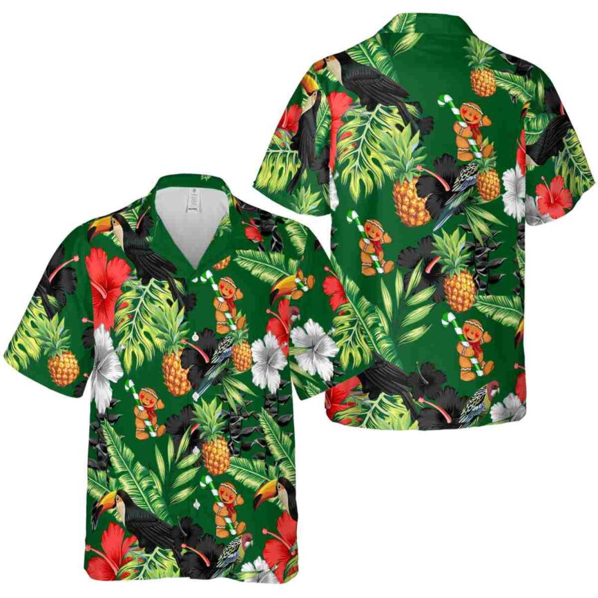 Christmas Leafy Toucan Hawaiian Shirt Premium grade