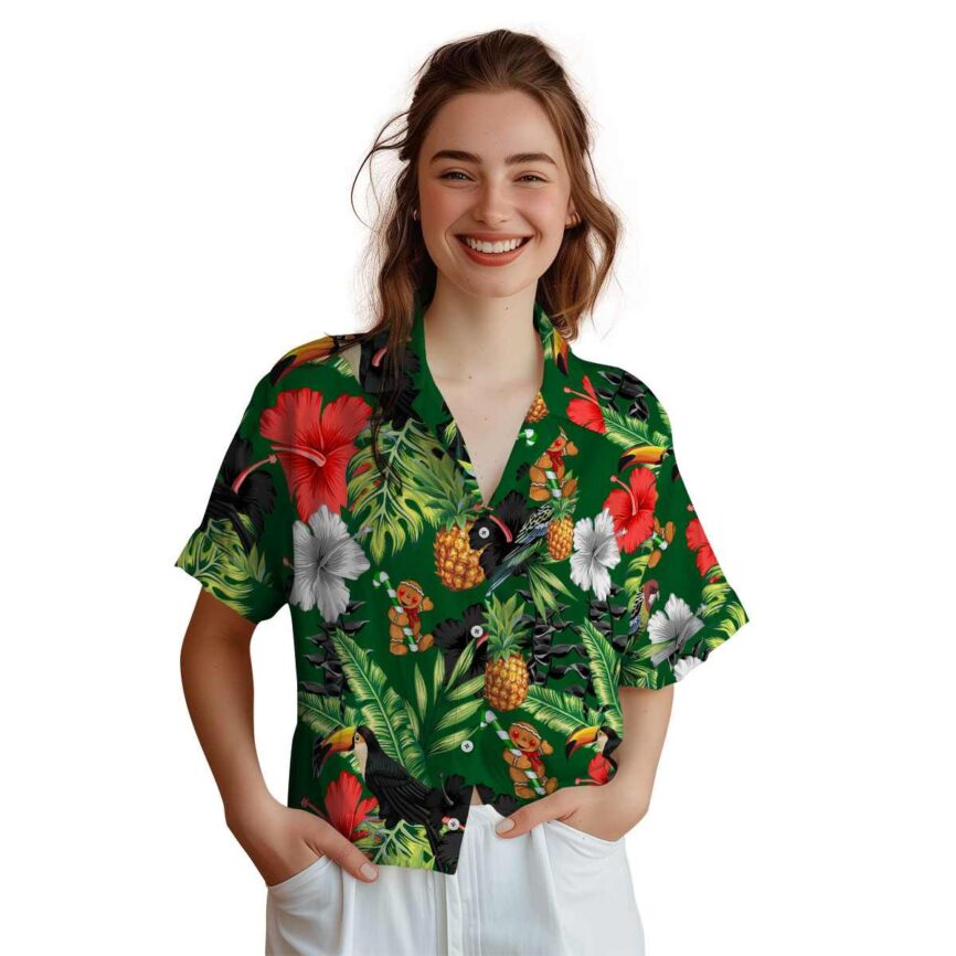 Christmas Leafy Toucan Hawaiian Shirt Top rated