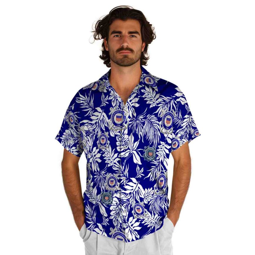 Coast Guard Bold Foliage Hawaiian Shirt New Arrival