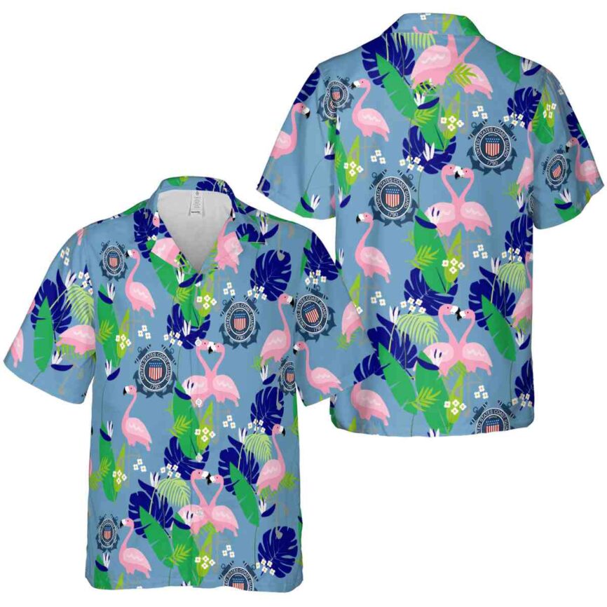 Coast Guard Flamingo Leaf Hawaiian Shirt Premium grade