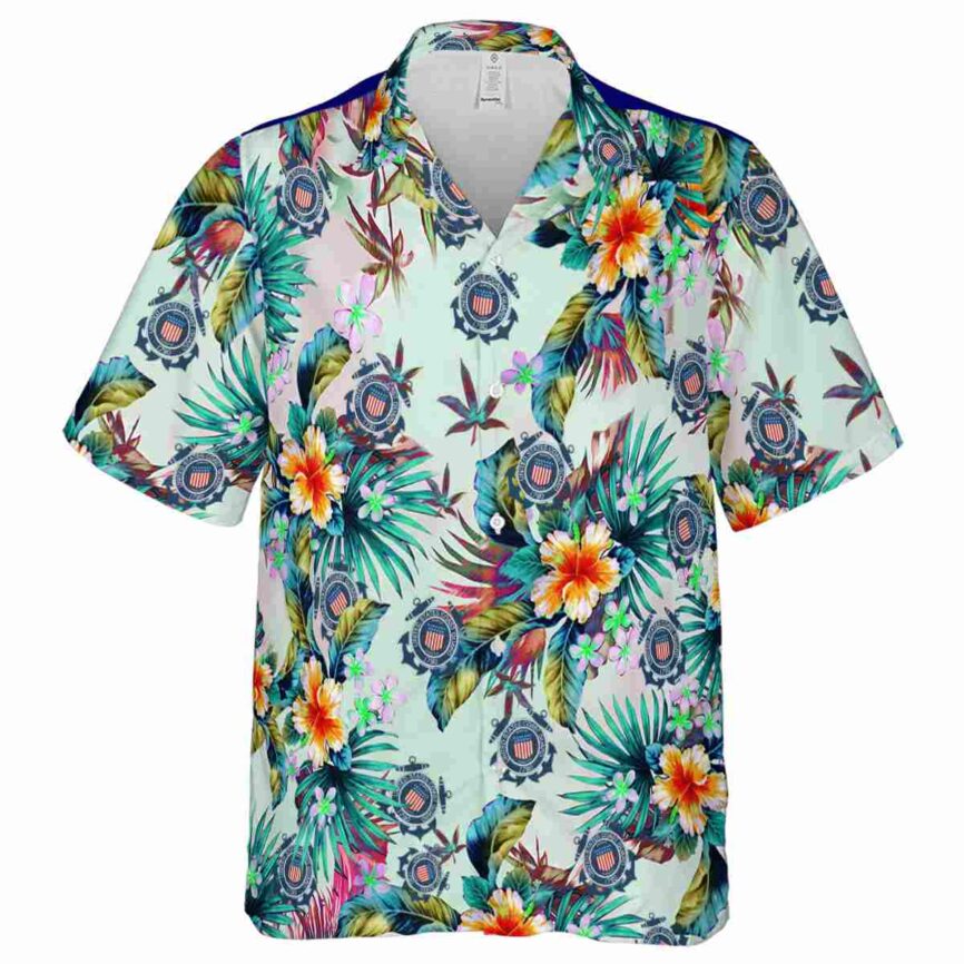 Coast Guard Floral Burst Hawaiian Shirt Fashion forward