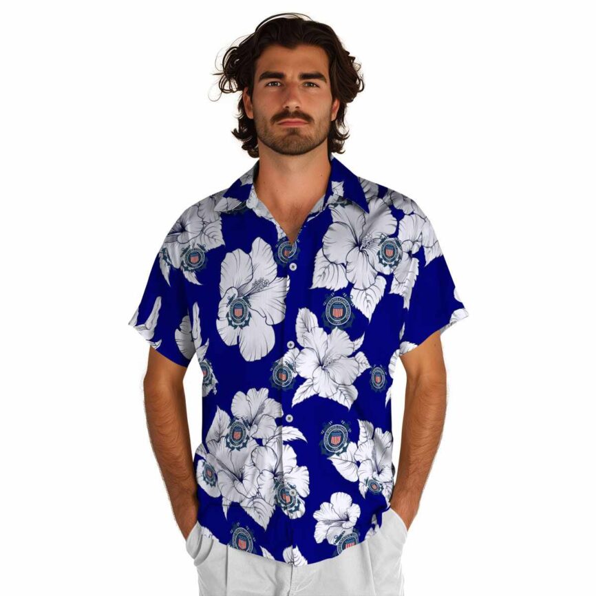 Coast Guard Hibiscus Flower Hawaiian Shirt New Arrival