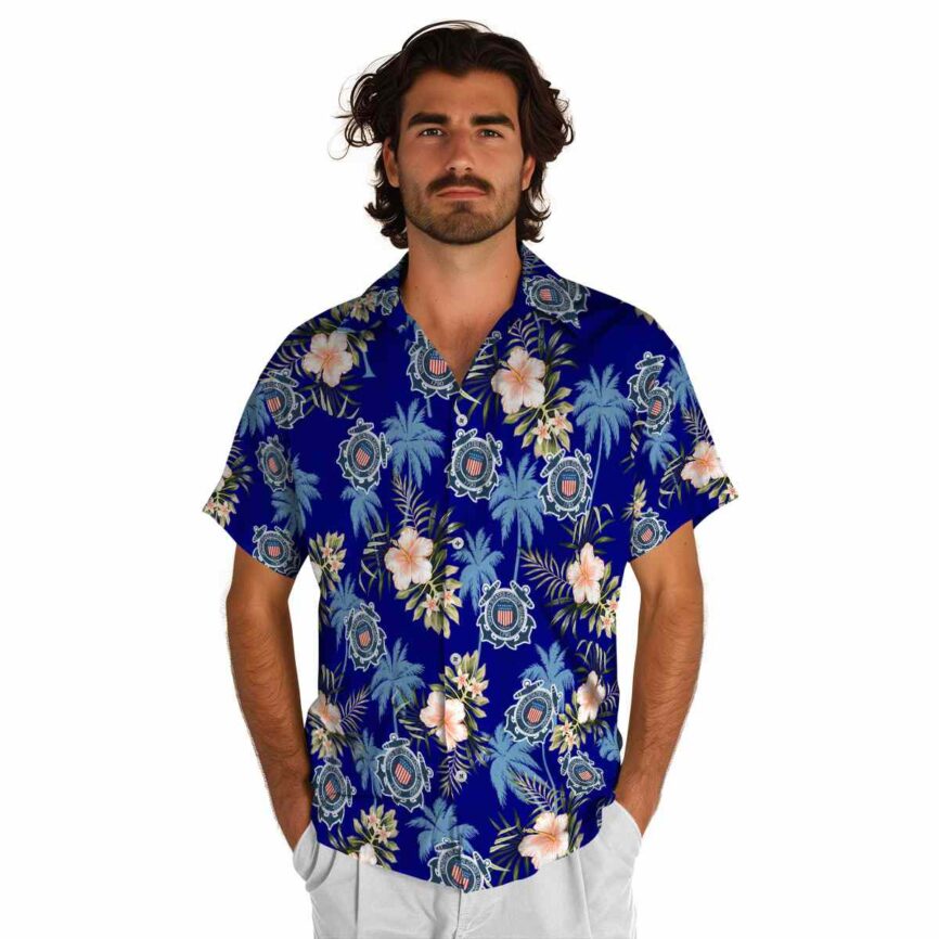 Coast Guard Hibiscus Palm Hawaiian Shirt New Arrival