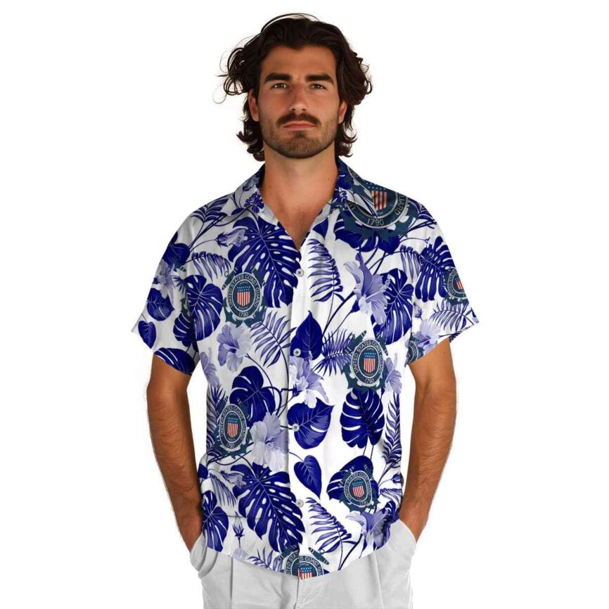 Coast Guard Leaf Pattern Hawaiian Shirt New Arrival