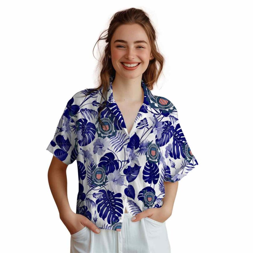 Coast Guard Leaf Pattern Hawaiian Shirt Top rated