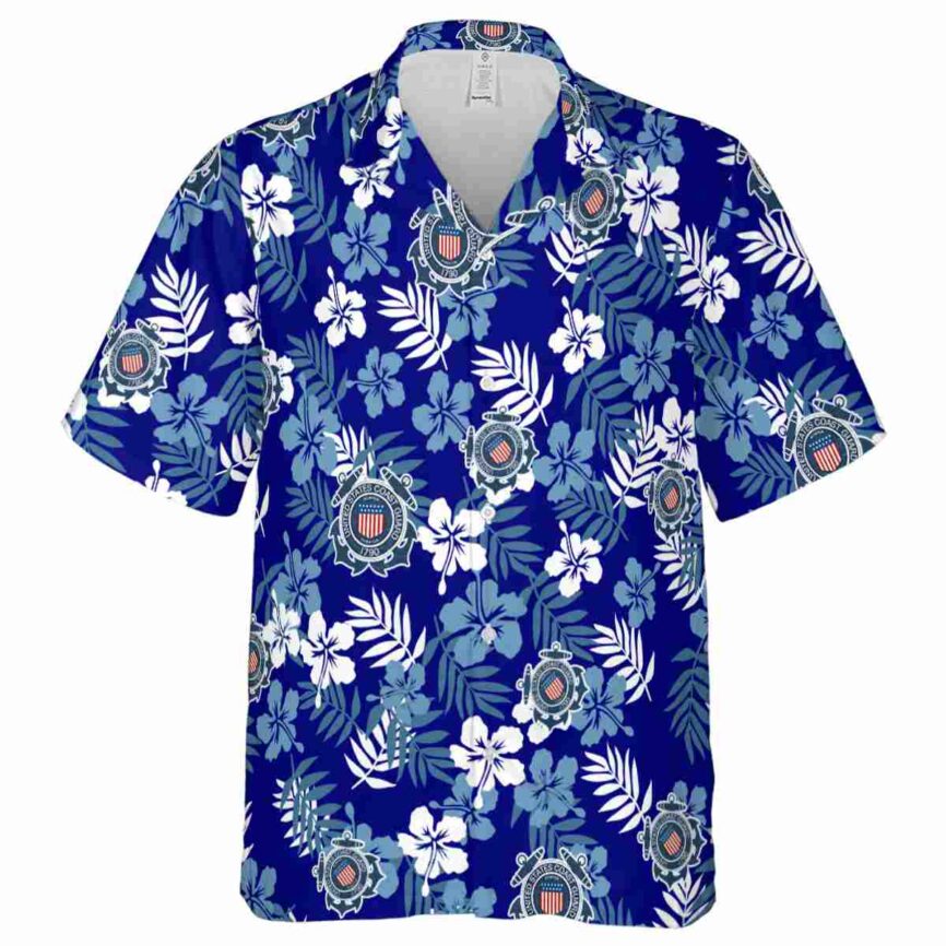 Coast Guard Leafy Hibiscus Hawaiian Shirt Fashion forward