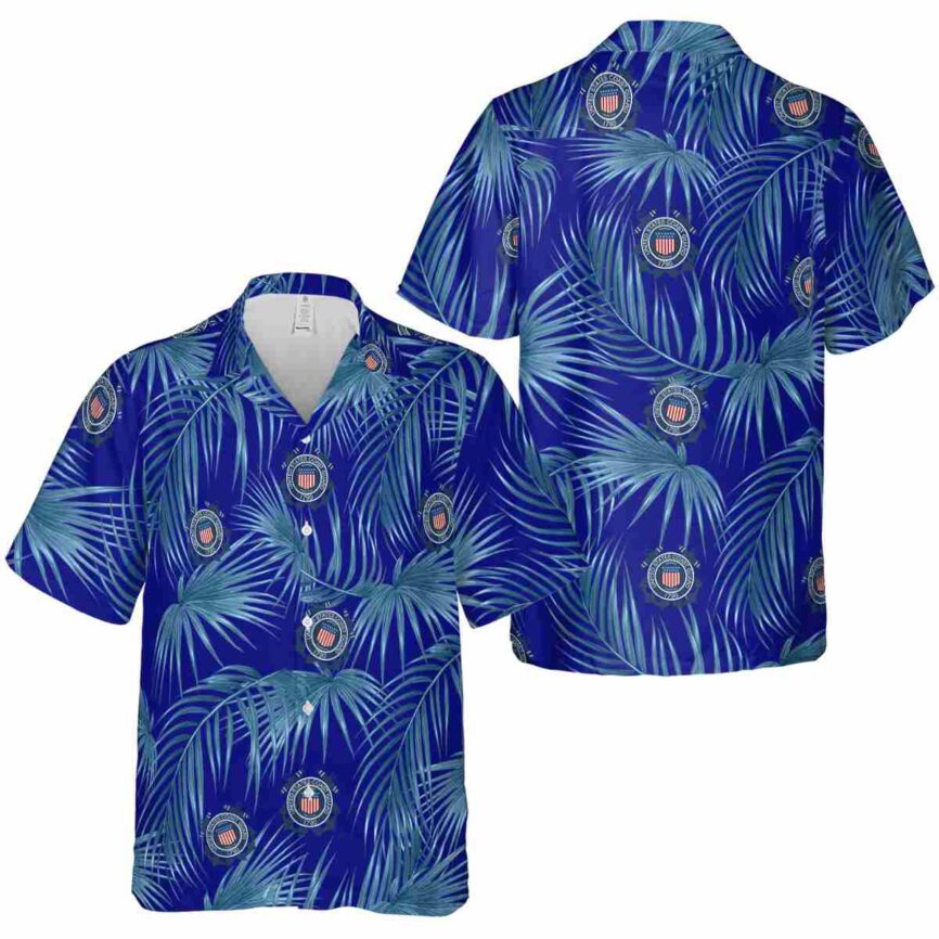 Coast Guard Palm Frond Hawaiian Shirt Premium grade