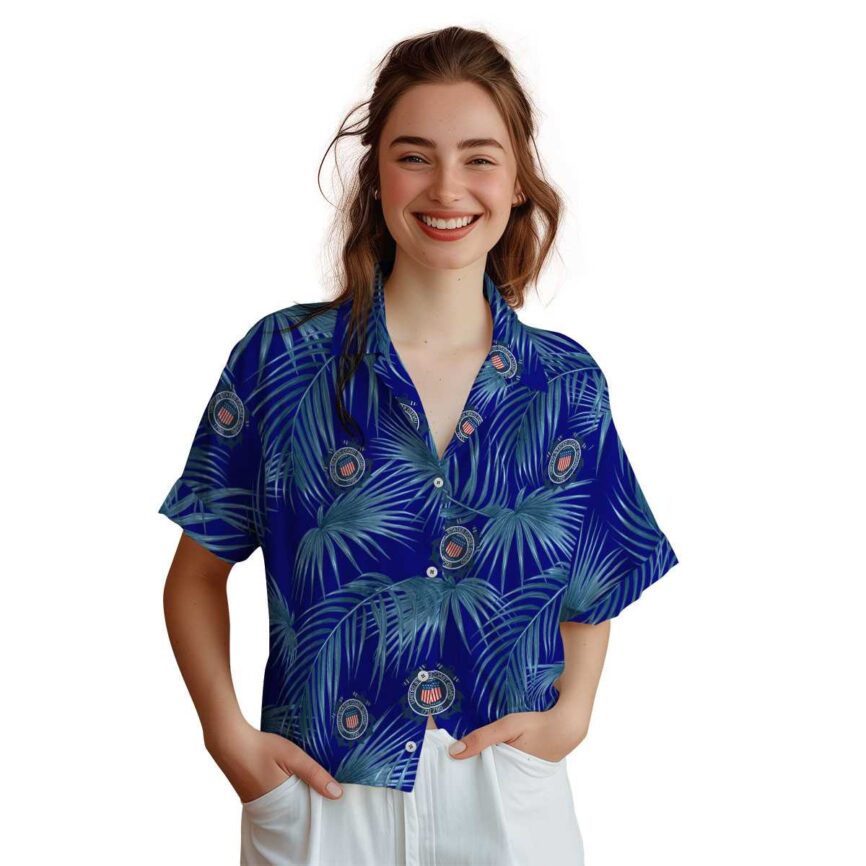 Coast Guard Palm Frond Hawaiian Shirt Top rated