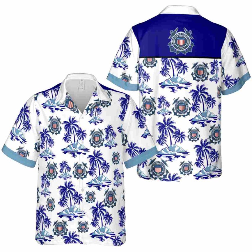 Coast Guard Palm Island Graphic Hawaiian Shirt Premium grade