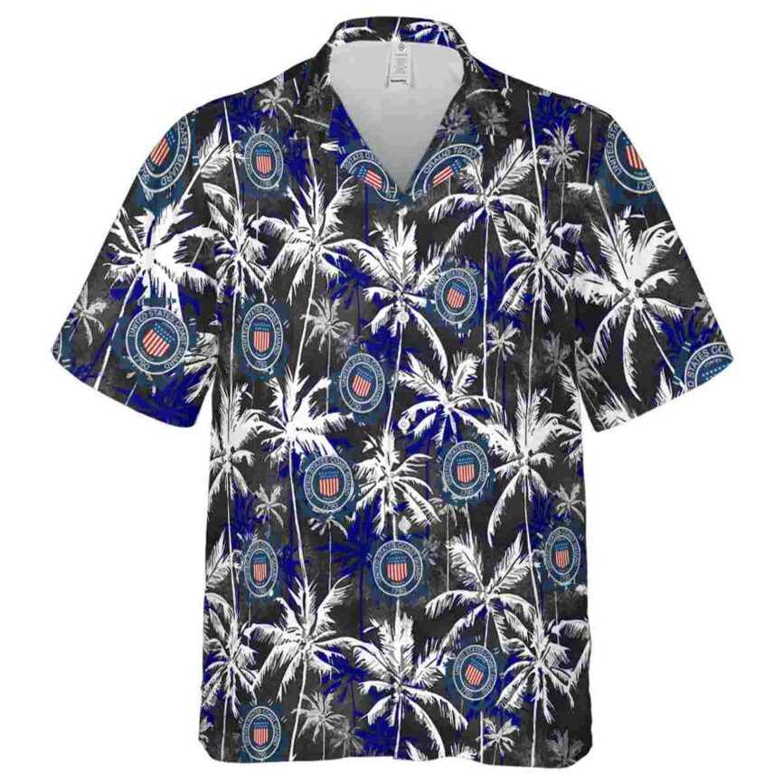 Coast Guard Palm Themed Hawaiian Shirt Fashion forward