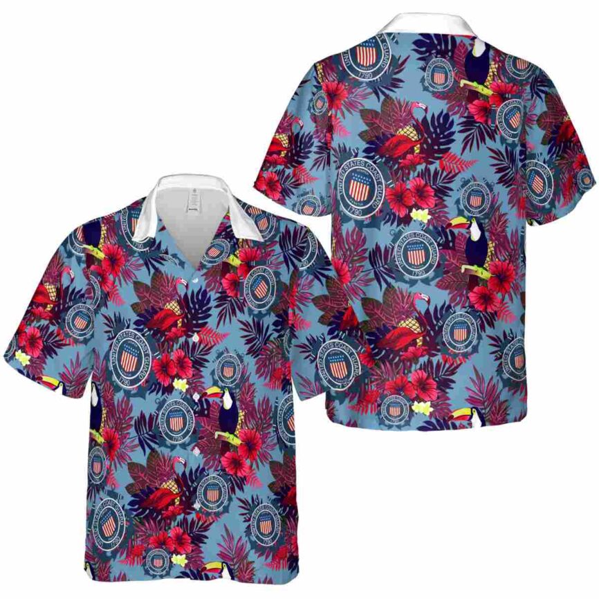 Coast Guard Tropical Bird Hawaiian Shirt Premium grade