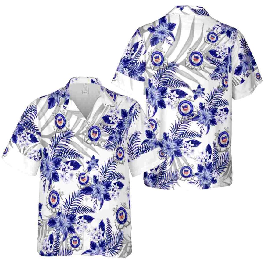 Coast Guard Tropical Blossom Hawaiian Shirt Premium grade