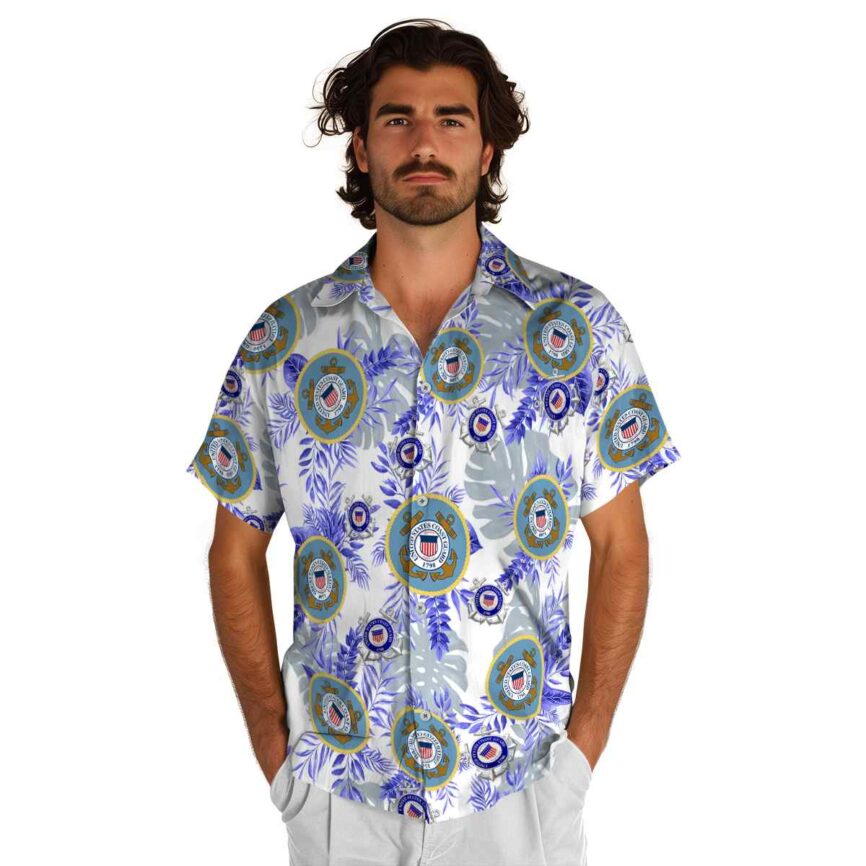 Coast Guard Tropical Fronds Hawaiian Shirt New Arrival