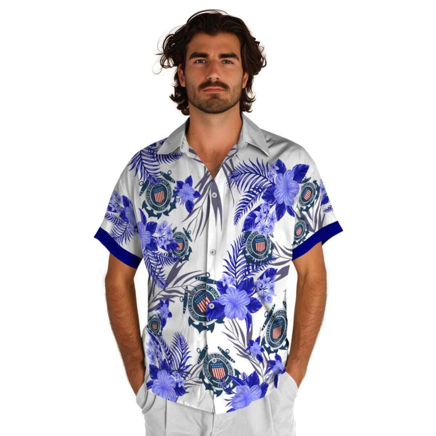 Coast Guard US Flag Floral Hawaiian Shirt New Arrival