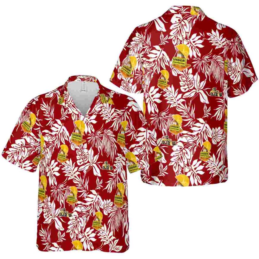 Construction Bold Foliage Hawaiian Shirt Premium grade