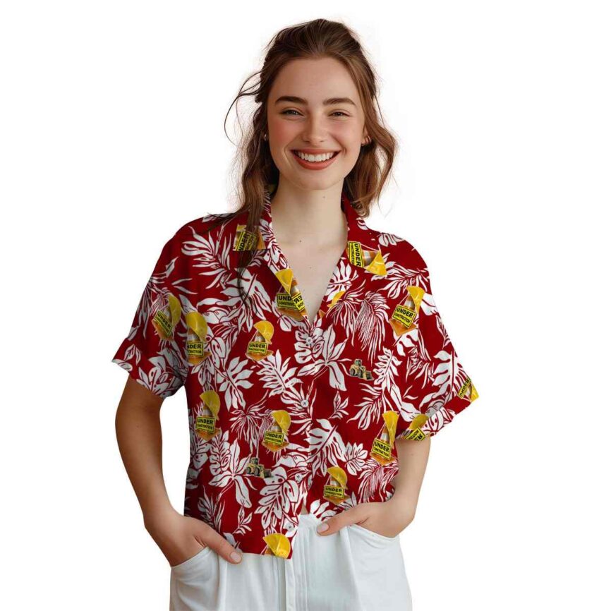 Construction Bold Foliage Hawaiian Shirt Top rated