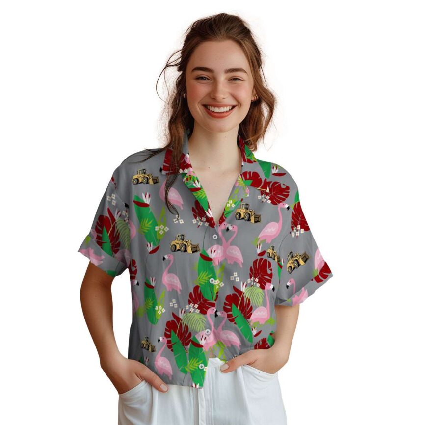 Construction Flamingo Leaf Hawaiian Shirt Top rated