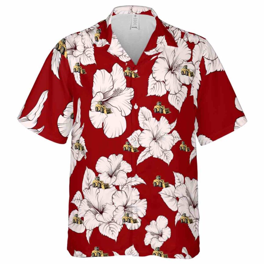 Construction Hibiscus Flower Hawaiian Shirt Fashion forward