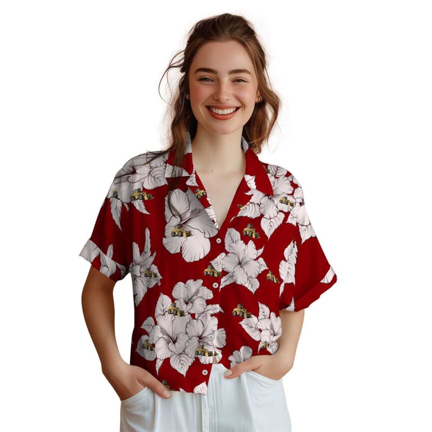 Construction Hibiscus Flower Hawaiian Shirt Top rated