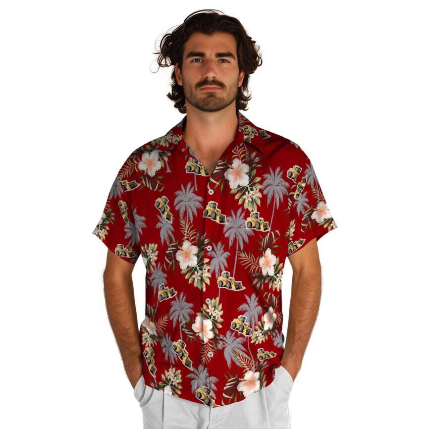 Construction Hibiscus Palm Hawaiian Shirt New Arrival