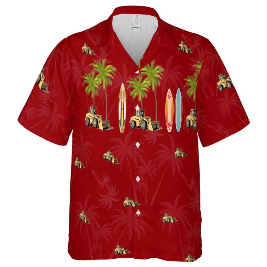 Construction Island Theme Hawaiian Shirt Fashion forward