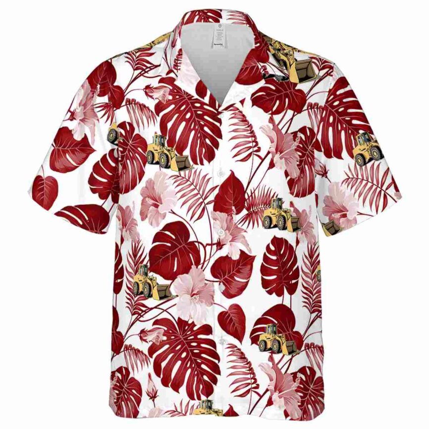 Construction Leaf Pattern Hawaiian Shirt Fashion forward