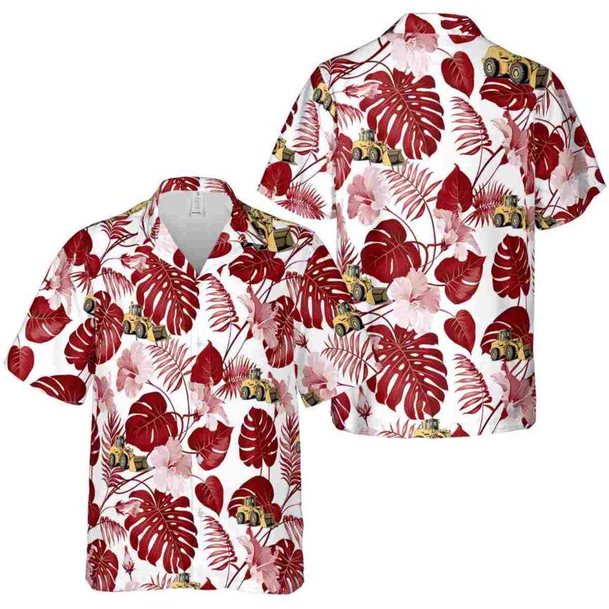 Construction Leaf Pattern Hawaiian Shirt Premium grade